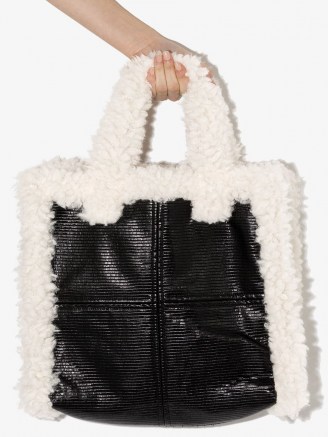 STAND STUDIO Lolita faux-shearling tote bag / fluffy fur trimmed bags
