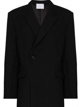 Paris Georgia notched-lapel double-breasted blazer ~ contemporary black blazers
