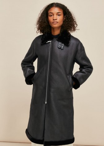 WHISTLES ULTIMATE LONGLINE BIKER / casual winter coats / stylish zip detail outerwear - flipped