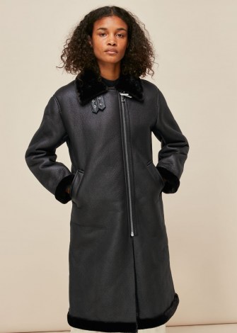 WHISTLES ULTIMATE LONGLINE BIKER / casual winter coats / stylish zip detail outerwear