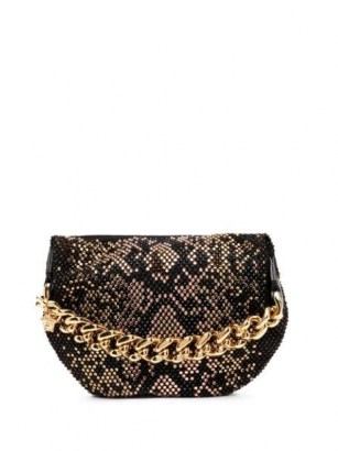 Versace python-pattern studded pouch / chunky chain handle bags / small studded handbags