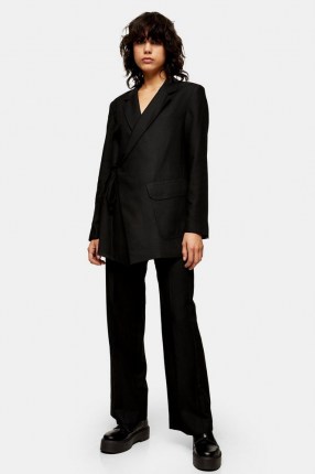 Topshop Boutique Black Wrap Suit ~ contemporary trouser suits - flipped