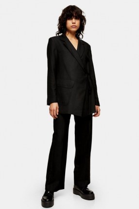 Topshop Boutique Black Wrap Suit ~ contemporary trouser suits