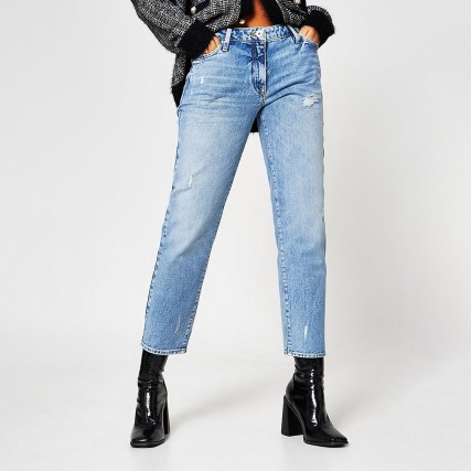 River Island Blue low rise blair straight jeans - flipped