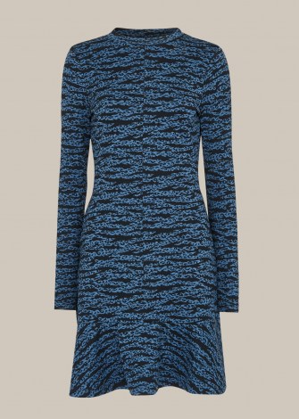 WHISTLES TIGER LEOPARD FLIPPY DRESS BLUE MULTI / mixed animal print dresses - flipped