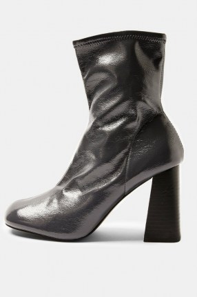 TOPSHOP BRODY Grey Stretch Sock Boots - flipped