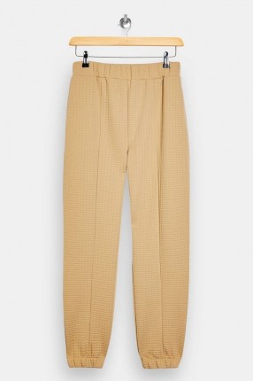 TOPSHOP Camel Bubble Quilted Joggers ~ textured jogging bottoms
