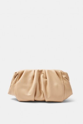 Topshop Camel Frame Ruched Clutch Bag | gathered detail bags - flipped