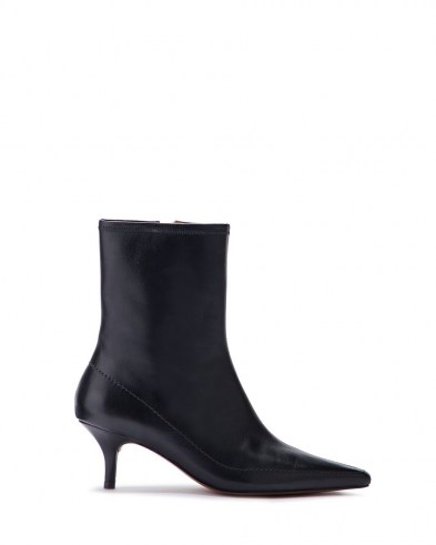 JIGSAW CHARLY SOCK ANKLE BOOT LEATHER ~ black kitten heel boots
