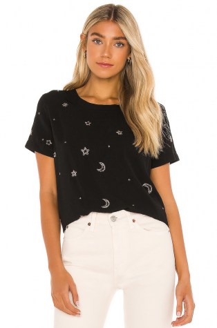 Chaser Beaded Stars Short Sleeve Beaded Easy Tee – celestial inspired t-shirts