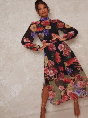 Chi Chi Bevin Dress ~ high neck floral dresses