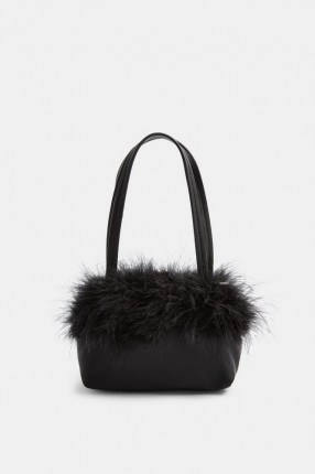 TOPSHOP CLUELESS Black Feather Grab Bag ~ glamorous handbags ~ party accessories
