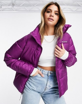 Columbia Puffect jacket in purple ~ bright padded winter jackets