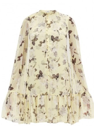 ERDEM Constantine Rosemont Wallpaper-print cape dress ~ floaty feminine floral dresses - flipped
