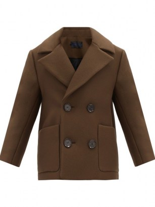 PROENZA SCHOULER Brown double-breasted twill pea coat - flipped