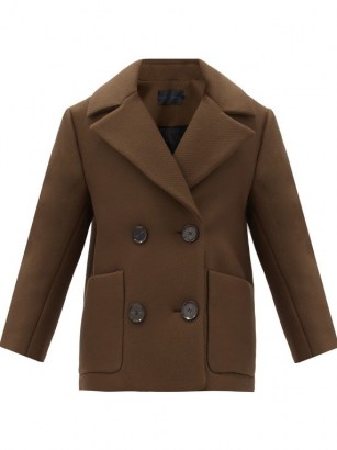 PROENZA SCHOULER Brown double-breasted twill pea coat