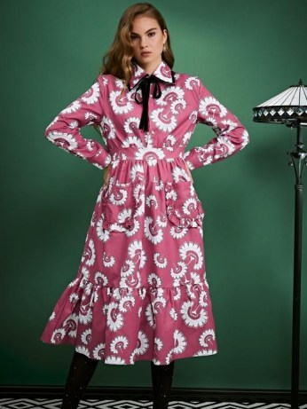 sister jane Feather Fan Midi Dress ~ pink vintage style dresses ~ romantic fashion - flipped