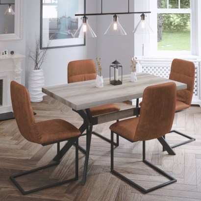 Kerrtown Dining Set with 4 Chairs by Ebern Designs – striking designed dining furniture - flipped