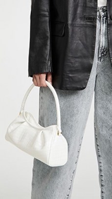 Elleme Dimple Bag | small white croc embossed handbag