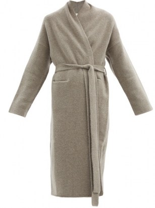 LAUREN MANOOGIAN Felted cashmere-blend longline cardigan | grey robe style cardigans