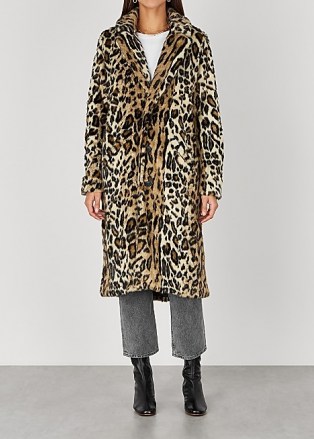 FREE PEOPLE Chloe leopard-print faux fur coat – winter glamour – wild animal print coats – glamorous outerwear - flipped