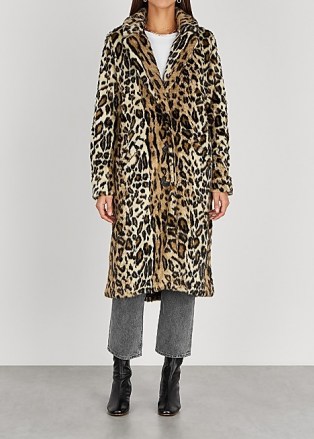 FREE PEOPLE Chloe leopard-print faux fur coat – winter glamour – wild animal print coats – glamorous outerwear