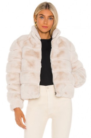 Generation Love Jodi Faux Fur Jacket – neutral winter jackets – glamour – glamorous outerwear