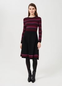 HOBBS GIGI KNITTED DRESS – striped long sleeve winter dresses