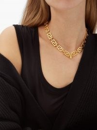VERSACE Greca chain necklace / designer statement necklaces