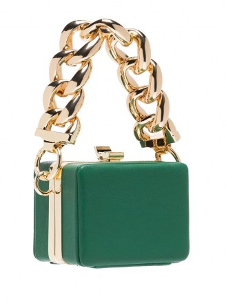 16Arlington Ralphie mini bag | tiny green handbags | chunky chain strap box bags - flipped