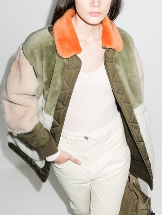 MARFA STANCE reversible shearling bomber jacket ~ colour block winter jackets - flipped