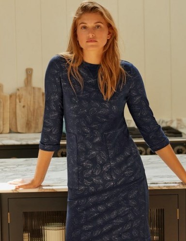 Boden Hannah Sweatshirt Dress / navy blue sweat dresses / casual day clothing - flipped