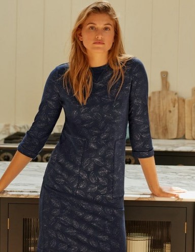Boden Hannah Sweatshirt Dress / navy blue sweat dresses / casual day clothing