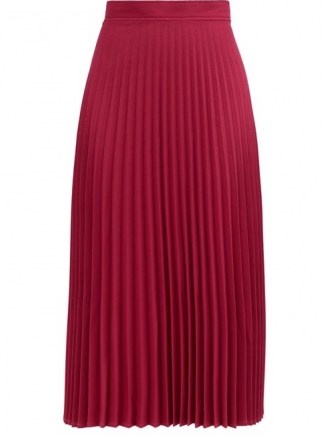 THEBE MAGUGU High-rise pleated crepe midi skirt ~ bright pink skirts - flipped