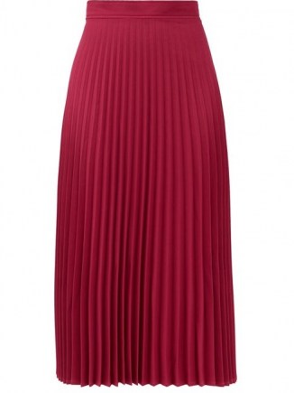 THEBE MAGUGU High-rise pleated crepe midi skirt ~ bright pink skirts