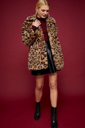 TOPSHOP IDOL Leopard Print Faux Fur Jacket / wild animal prints / fluffy winter coats