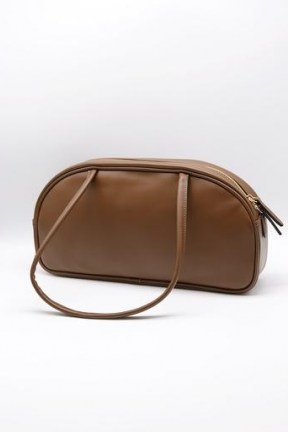 storets Wide Pleather Shoulder Bag | brown faux leather bags - flipped