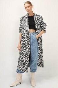 STORETS Ximena Zebra Printed Long Coat ~ longline coats ~ monochrome animal prints