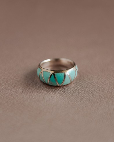Ingrid Sterling Silver Turquoise Ring – Solid sterling silver – Natural turquoise gemstones