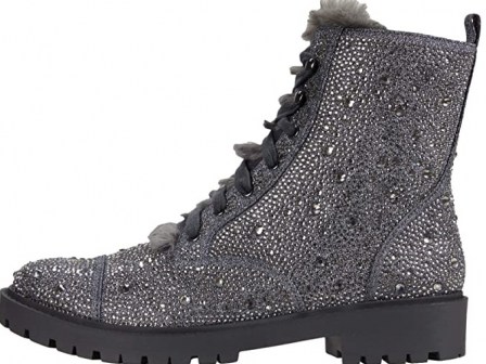 Jessica Simpson Kalirah2 in pewter embellished hiker boot ~ shimmering lace up boots
