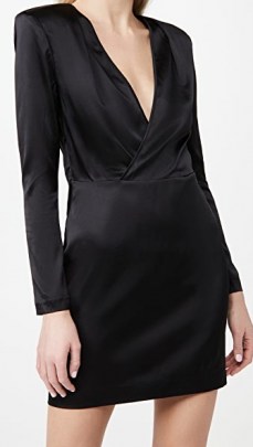 L’AGENCE Kailyn Deep V Dress | plunging LBD | plunge front little black dresses - flipped
