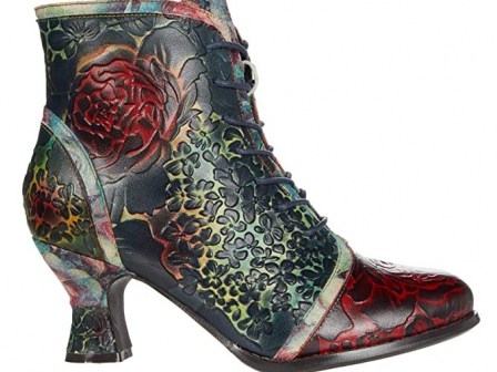 L’Artiste by Spring Step Concert floral lace up boot ~ vintage style hand painted boots