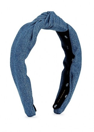 LELE SADOUGHI Blue knotted denim headband | headbands | hair accessories