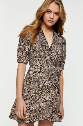 Topshop Leopard Print Wrap Mini Dress ~ animal prints ~ side tie dresses