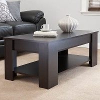 Lift Up Coffee Table – features a lift-up top that opens to reveal a spacious, 23-litre storage compartment and a single base shelf