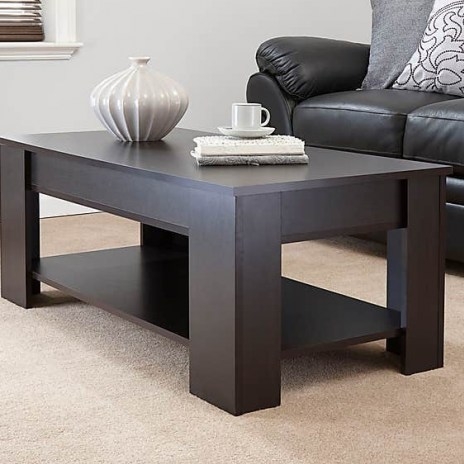 Lift Up Coffee Table – features a lift-up top that opens to reveal a spacious, 23-litre storage compartment and a single base shelf - flipped