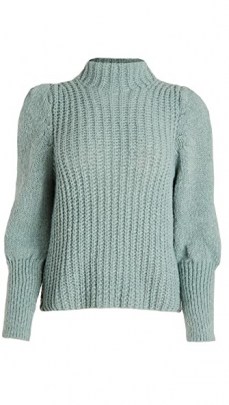 Line & Dot Elizabeth Sweater ~ sage green high neck bishop sleeve sweaters