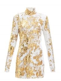 PREEN BY THORNTON BREGAZZI Liona high-neck sequinned dress / shimmering evening wear / luxe party dresses / event glamour