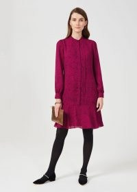 HOBBS LUELLA DRESS – fuchsia pink animal print dresses