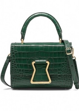 Me+Em Maddy Croc Crossbody Bag ~ emerald-green crocodile effect bags ~ me and em handbags - flipped